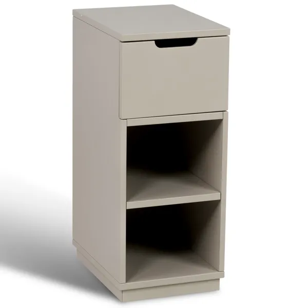 Aoko Bedside Table High 1 Drawer White Nattbord Hvit 1 Skuffer