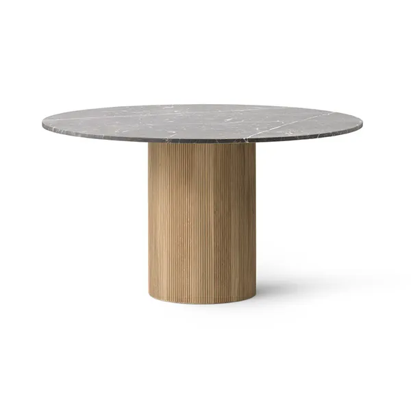 494 Cabin Table Ø130 cm Grey Marble / Dark Oak