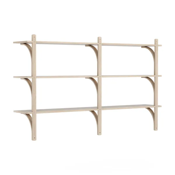 Levi Wall Shelf 180 cm Medium Brass / White Pigmented Oak