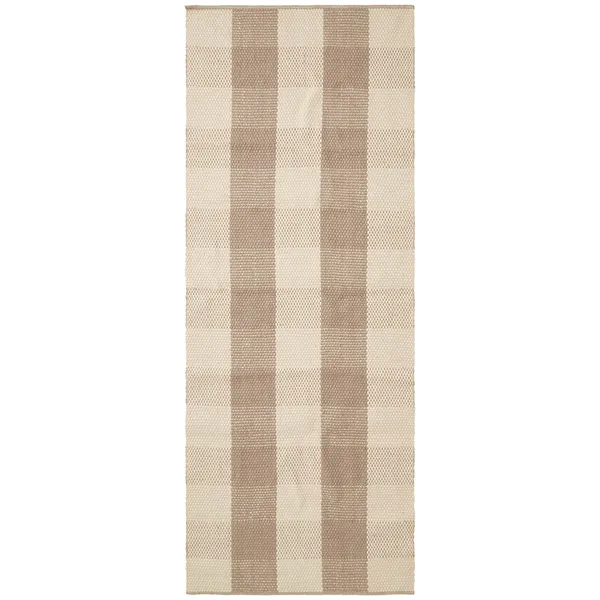 Checked Jute Matta 80x220 cm Beige/Natur