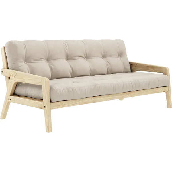 Grab Bäddsoffa Med Madrass Klarlackad / Beige