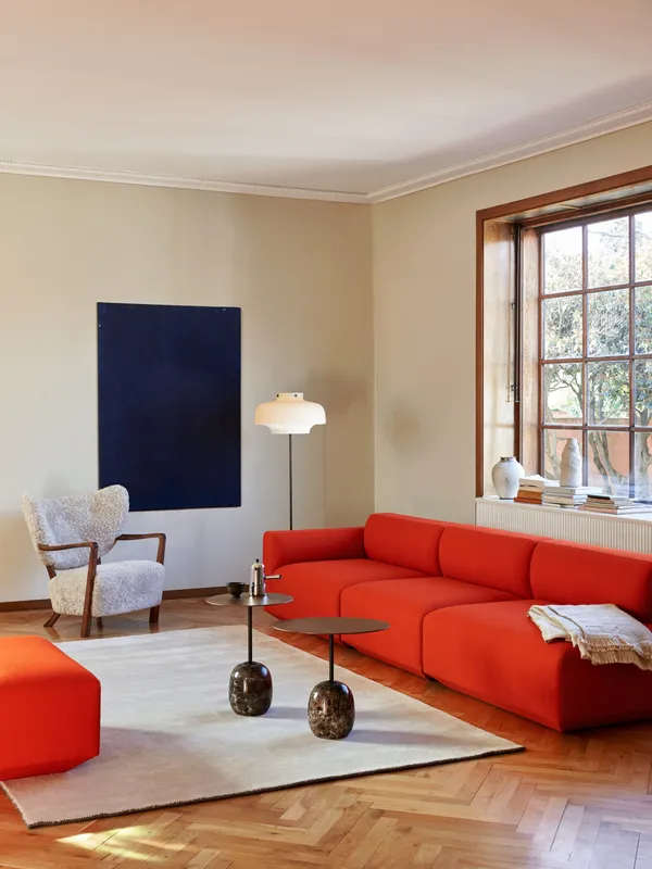 Lato LN9 Bord Oval Lackerad Valnöt / Emparador Marble