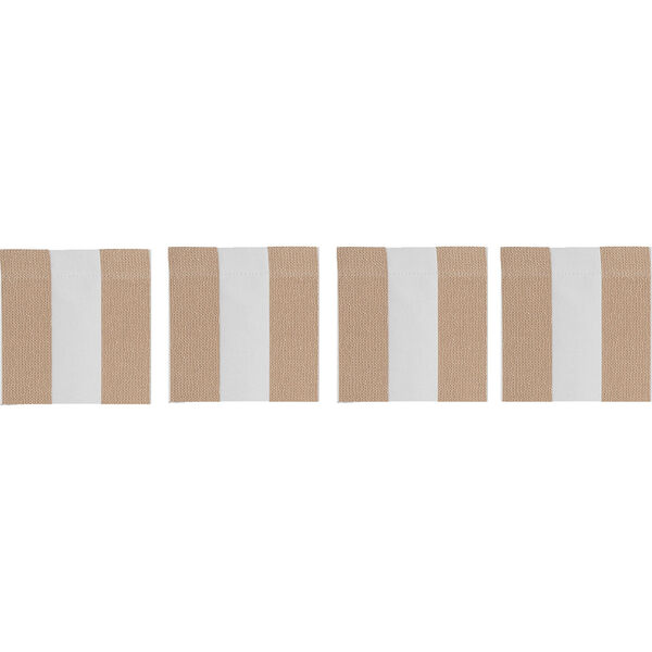 Wide Stripe Glasbrikker 10x10 cm 4-pak Beige