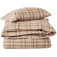 Checked Bäddset 220x220 + 50x60x2 cm Fudge / Beige / Fikon
