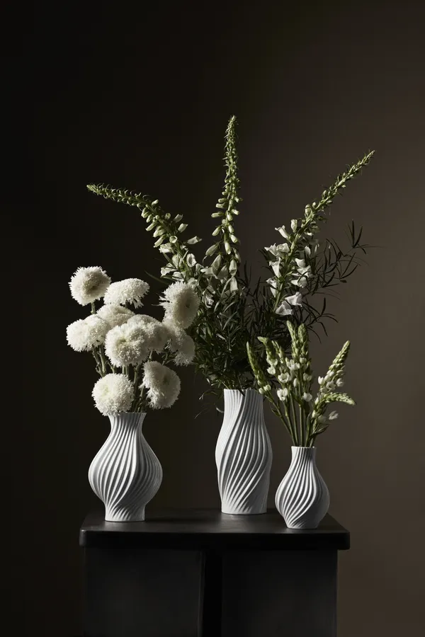Twist Vas H18 cm vit porslin Vase
