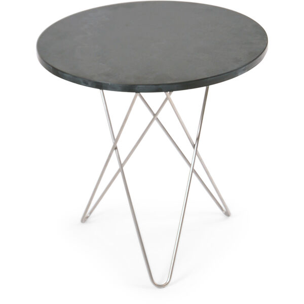 Tall Mini O Table Sidebord Ø50 cm Stål/Rustikk Skifer