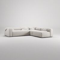 Grand 4-Seter Sofa Divan Høyre med Lenestol Moon White