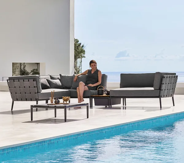 Conic Sofabord 75x75 cm Lava Grey Aluminum