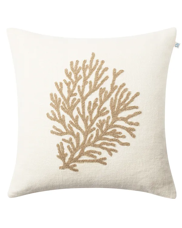 Coral Pudebetræk 50x50 cm Offwhite/Kaki