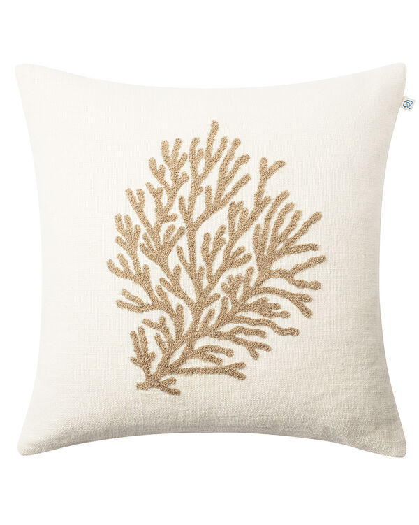 Coral Pudebetræk 50x50 cm Offwhite/Kaki