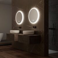 IO Vægspejl Med LED-lys Ø60 cm