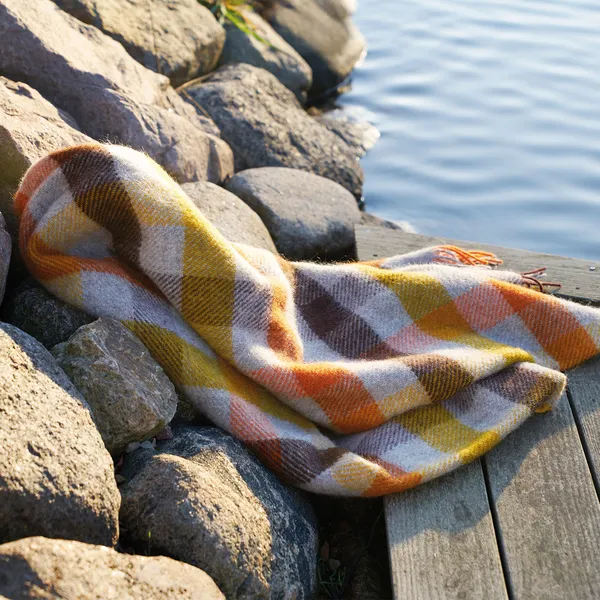 Gotland Plaid 130x200 cm Gul/Flerfarvet