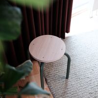 FM630 Skammel Poleret Stål/Olivengrøn