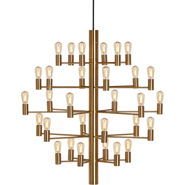 Manola 30 Lysekrone Dæmpbar LED Silkemat Messing