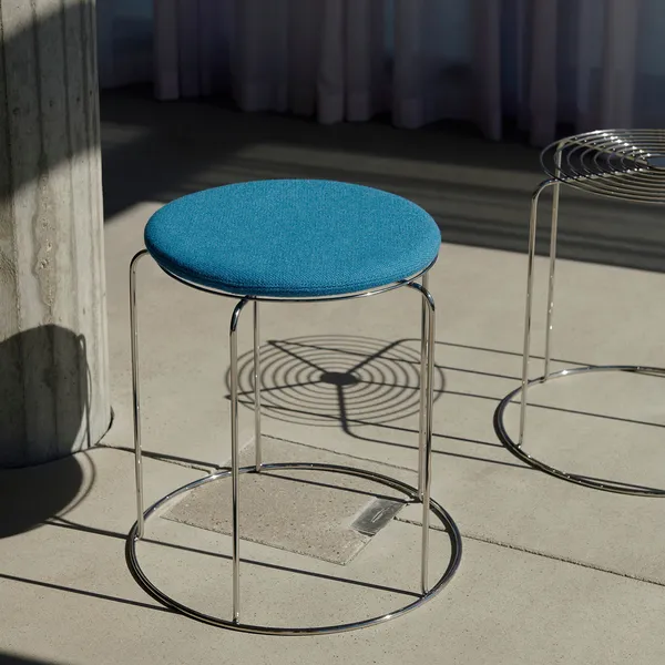 Wire Stool Sædepude Ø36 cm Blå