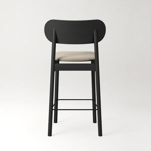 Elephant Barstol Svart / Beige Sammet
