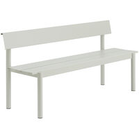 Linear Benk Med Ryggstøtte 170 cm Grå