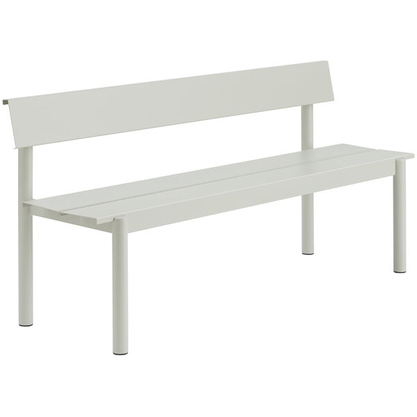 Linear Benk Med Ryggstøtte 170 cm Grå