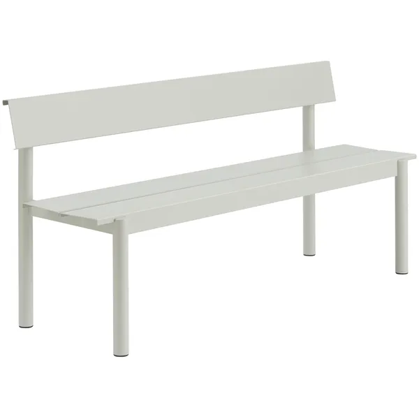 Linear Benk Med Ryggstøtte 170 cm Grå