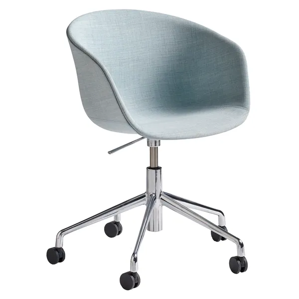 AAC53 Stol 5 star swivel Aluminium / Lyseblå