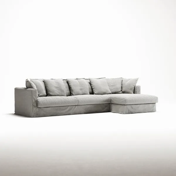 Le Grand Air 3-Personers Sofa Hør Divan Højre Ash Stripe