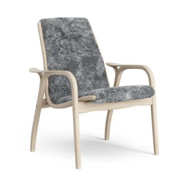Laminett Fåtölj Fårskinn Vitpigmenterad Lackad ek / Scandinavian Grey