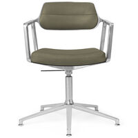 453+ Swivel Chair Polished Aluminium / Bosco Green Leather