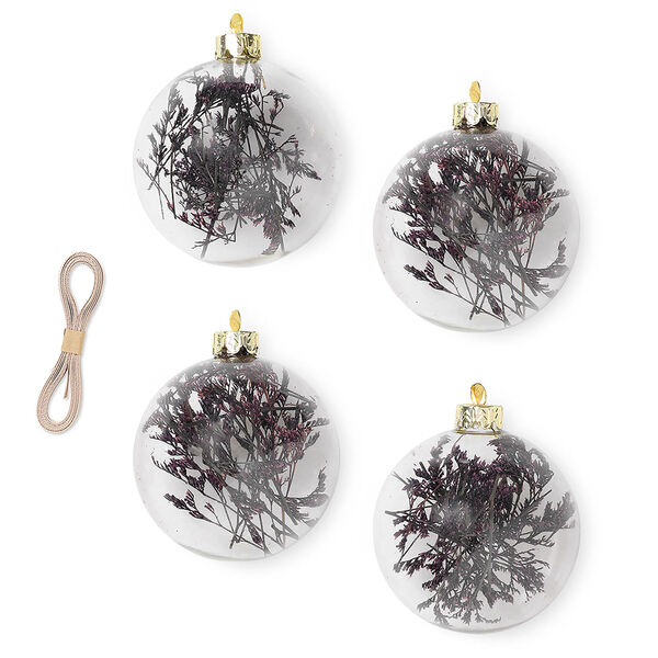 Flora Julgranskulor Medium Ø8 cm 4-pack Lila