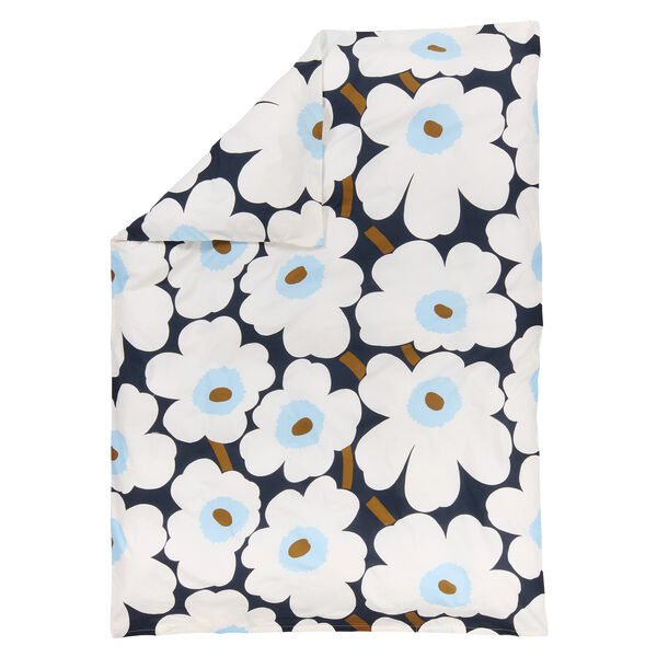 Unikko Påslakan 140x200 cm Off-white / Blueberry