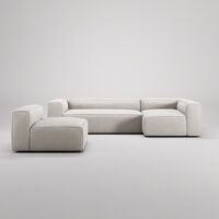 Grand 4-Seter Sofa Divan Høyre med Lenestol Moon White
