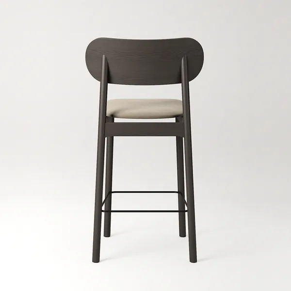 Elephant Barstol Mörk Ek / Beige Sammet
