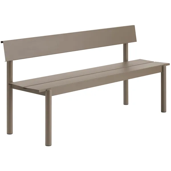 Linear Penkki Selkänojalla 170 cm Ruskeanharmaa