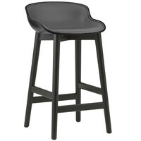 Hyg Barstol 65 cm Betrukket Forside Sand / Sort Egetræ