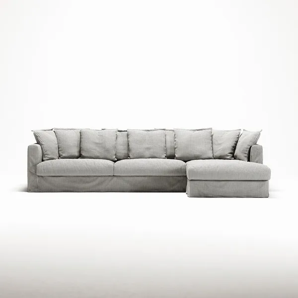 Le Grand Air 3-Personers Sofa Hør Divan Højre Ash Stripe