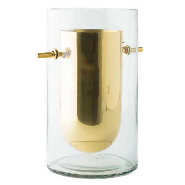 Alba Vase Mundblæst Glas / Messing Cylinder