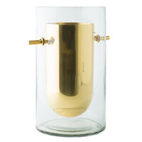 Alba Vase Mundblæst Glas / Messing Cylinder