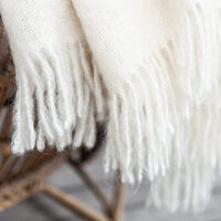 Mohair Filt Rullad Frans 130x170 cm Bright White