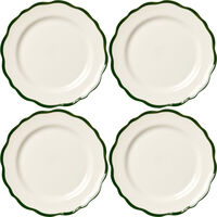 Fleur Sidetallerken 21 cm 4-pk Mørkegrønn