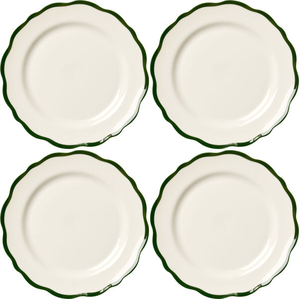 Fleur Sidetallerken 21 cm 4-pak Mørkegrøn