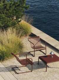 Palissade Cantilever Lounge Chair Low Iron red powder coated steel