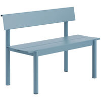 Linear Benk Med Ryggstøtte 110 cm Pale Blue