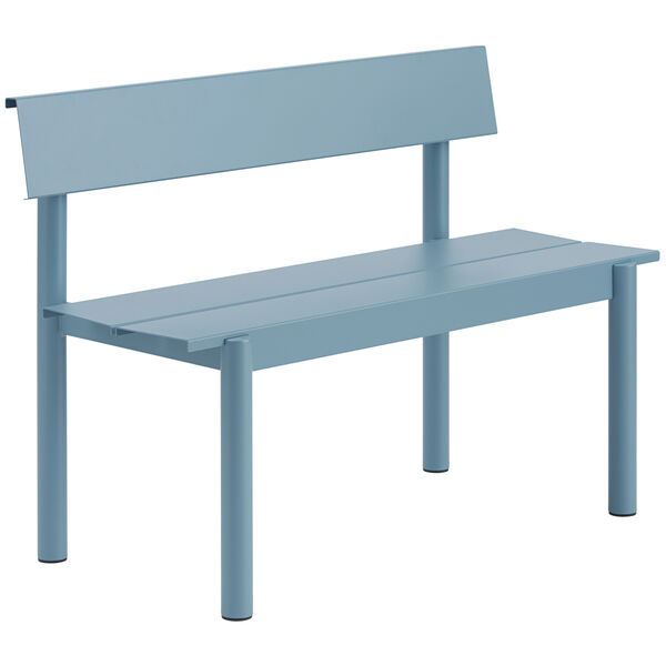 Linear Benk Med Ryggstøtte 110 cm Pale Blue