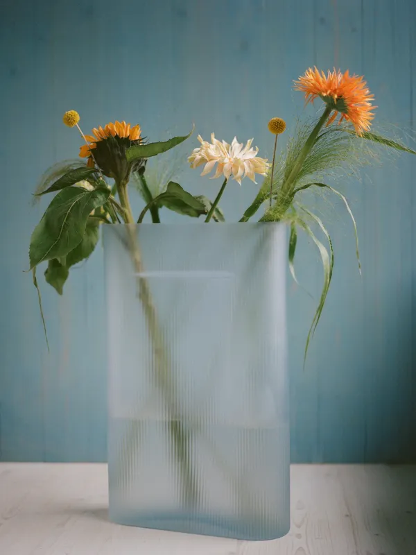 Ridge Vase Frostet 485 cm Lyseblå