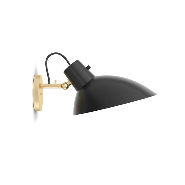 VV Cinquanta Wall Brass Mount Black Reflector with Switch