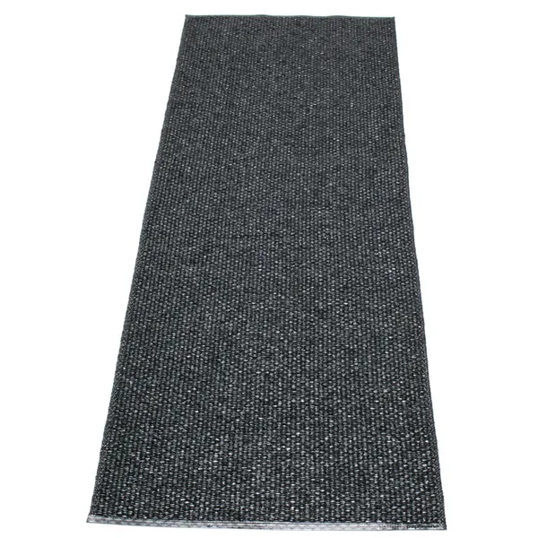 Svea Gulvtæppe 70x240 cm Metallic Black/Black
