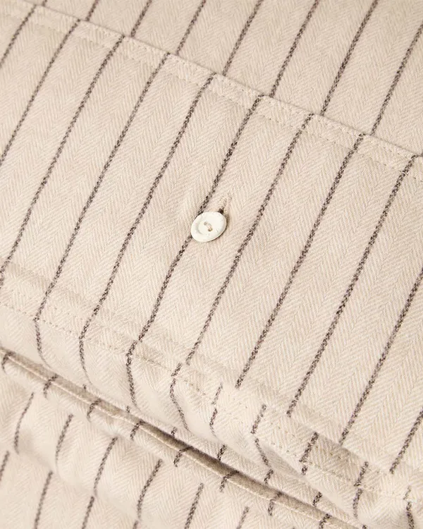 Pinstriped Sengesæt 220x220 + 50x60x2 cm Beige / Brunt