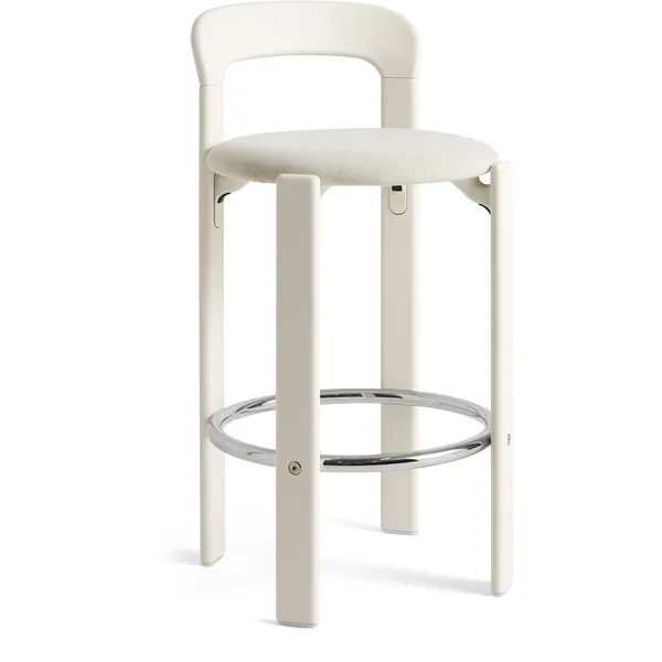 Rey Bar Stool Upholstered 65 cm Cream White