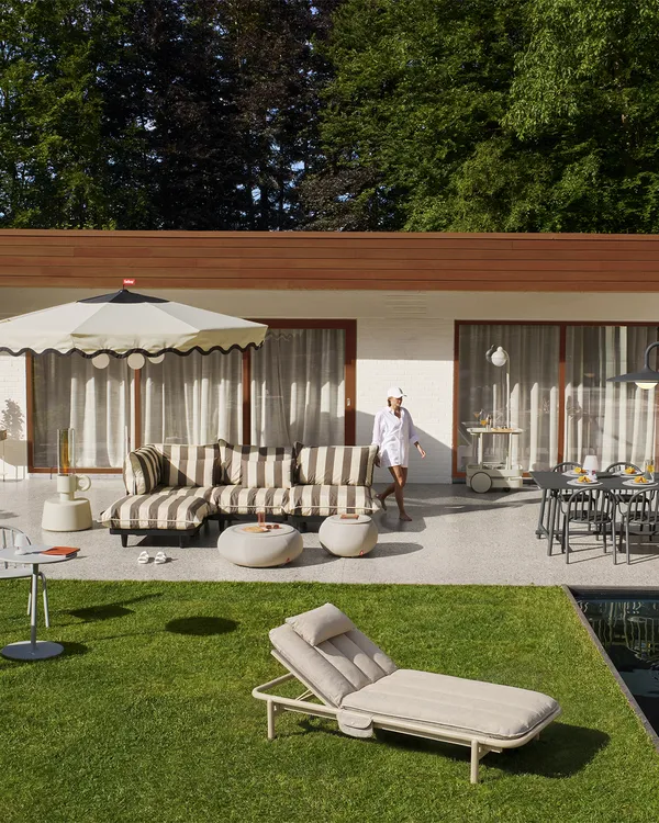 Paletti Modulaarinen Sohva 2-paikkainen Leposohvalla Stripe Cacao (Right)