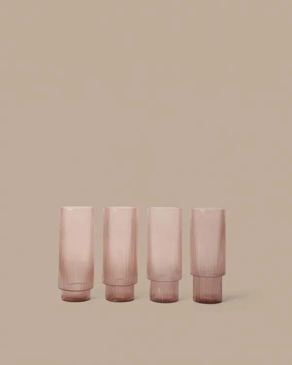 Ripple Longdrinkglass 4-pk Blush