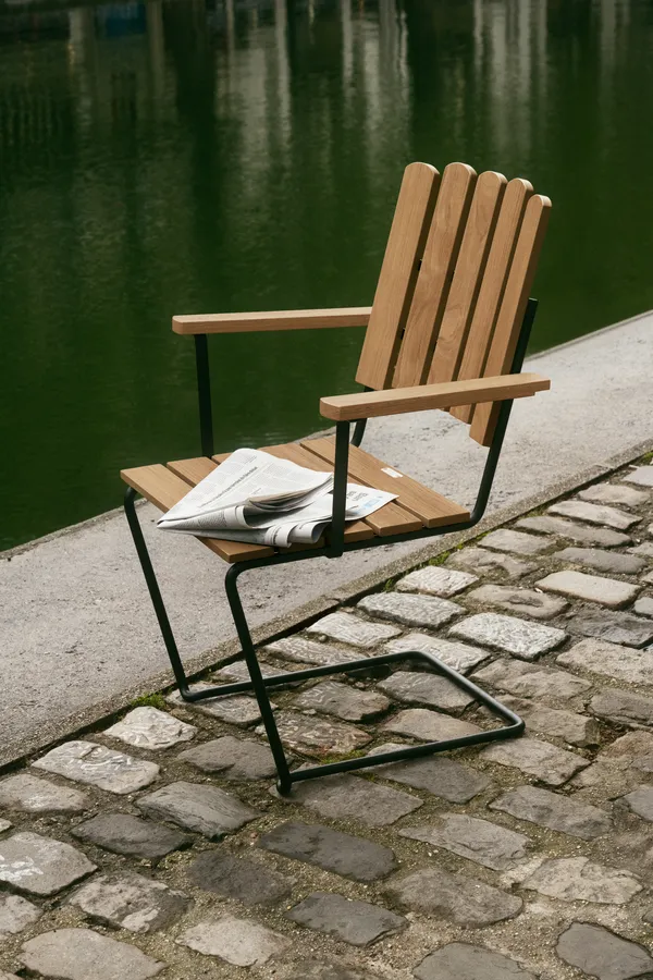 Armstol A2 Ubehandlet Teak / Sort